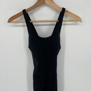 NWT LOVESOFT Black Athletic Jumpsuit Small Sleeveless Bodycon Athleisure Yoga